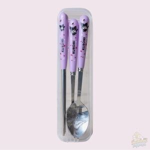 Kuromi 3-Piece Stainless Steel Utensil Set with Carry Case​